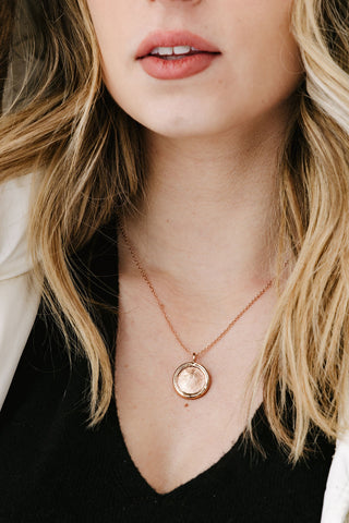 Round Fingerprint Bezel Pendant